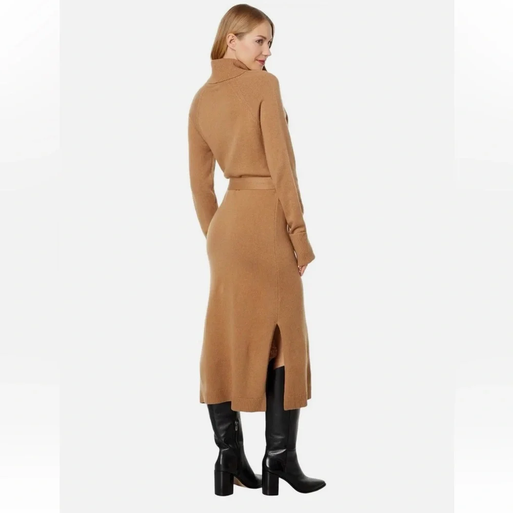 PAIGE Cherise long sleeve turtleneck cut out wool blend sweater dress - Picture 3 of 10